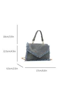 Women's Crossbody Bag, Fashion Handbag, Niche Design Shoulder Underarm Bag, Unique Small Square Bag - Blue - View 6