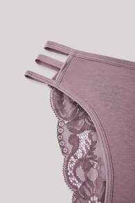 Hourtrue 3pcs/Set Solid Color Lace Patchwork Hollow Out Spaghetti Strap Sexy & Romantic Ladies Underwear - Multicolor - View 6