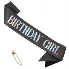 生日女王闪亮绶带,玫瑰金箔字母生日肩带,完美适用于18岁、21岁、30岁生日派对装饰和拍照区 - 查看 28