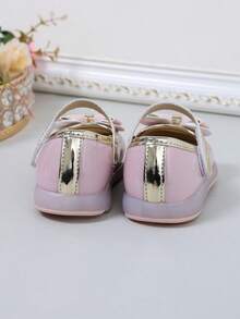 Giày da casual dán khóa cho bé gái, giày thể thao đế mềm mại, hàng mới về mùa xuân/thu. - Hồng - Xem 5