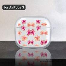 1 pieza Funda para auriculares con estampado floral de verano impreso con UV, compatible con auriculares 1/2/3/4/Pro/Pro2/Pro3, diseño minimalista y de moda, adecuado como regalo para estudiantes, trabajadores de oficina y profesionales - transparente - Ver 8