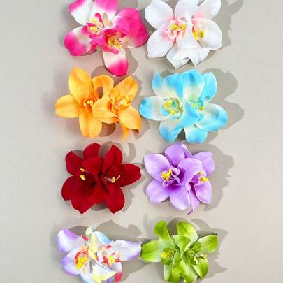 女士夏威夷花朵发夹，人造花朵发夹，芙蓉花和莲花发夹，适合度假、海滩、派对、夏季热带花朵发饰、节日礼物、猫耳、波西米亚风、女士发饰、海滩拍照道具、情人节礼物、发夹、发带、发饰