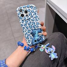 Disney Has Authorized, Phone Case - Chain Set, The Stitch Lilo & Stitch 3D Phone Case Plus A Silicone 3D Stitch Bracelet With Metallic Ring Removable Bracelet, Stitch And Angel Pattern, Compatible With Iphone 17/16/15/14/13/12/11/XS/XR/X Plus Pro Max, A Stylish Cartoon Phone Case, The Perfect Gift Choice, Phone Protection, Durable Phone Cover, Great Gift For Friends And Family - 白色款式B - 查看 1