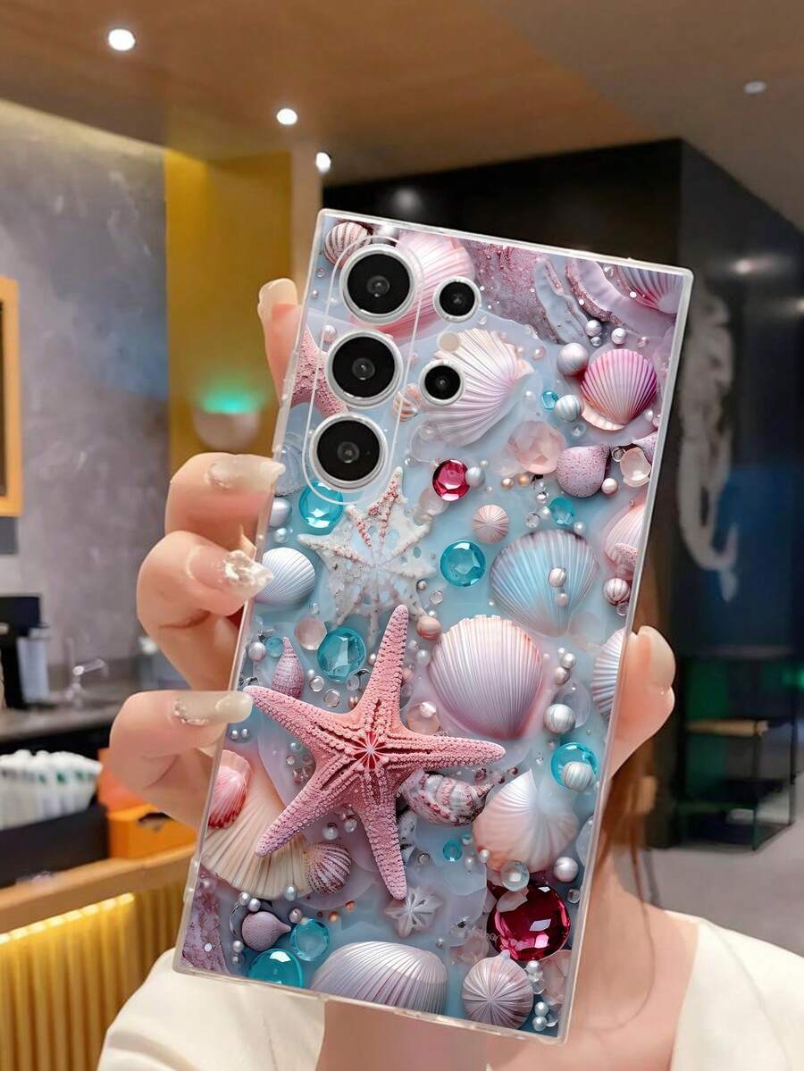 1个梦幻贝壳、海星和珍珠串珠软壳手机保护套，兼容华为荣耀、Galaxy A04e/12/A13/A14/A34/A50/A52/A53/A54/S21/S22/S23/S24/S25/S25Ultra/S25FE/S26/S26 Plus/S26 Ultra/S26 Edge、6A/7A/8A、12T/13T/15T/15T Pro - 無色 - 查看 1