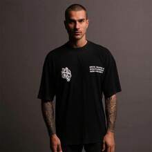 Darcsport T-Shirt, American Style  Brand, Dark Skull Print, Short-Sleeved, Loose Fit, Drop Shoulder, Unisex - màu đen - Xem 5