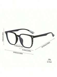 Modern Minimalist Square Glasses - Star Embellished Design, Lightweight Polycarbonate Frame With Clear Lens, European Style Full Frame, Suitable For Casual And Formal Occasions - Khung màu xám trong suốt C3 - Xem 3