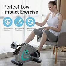 Gdo703deyi  Under Desk Bike Pedal Exerciser Portable Mini Home Exercise Bike With 5LBS Flywheel Sitting Peddler Exerciser For Seniors Legs And Arms Trainer Physical Therapy Equipment Fitness Exercise Bicycle - Grey - View 6