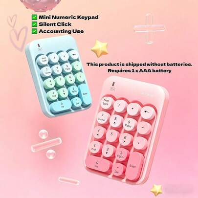 MOFII Teclado inalámbrico Z5 2.4G, teclado numérico mini silencioso, teclas redondas con estilo de máquina de escribir retro, teclado inalámbrico USB portátil para PC, portátil y oficina. Requiere 1 batería AAA (no incluida).
