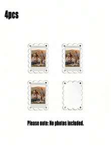 9/4/2PCS Acrylic Magnetic Picture Frames For Fridge, 2.6 X 3.9Inch Clear Scalloped Acrylic Photo Frame For Mini & Wallet-Size Photos, Transparent Refrigerator Magnet Photo Display, Wallet Size Photo Frame, Fridge Decor - Multicolor - View 12