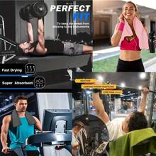 Toalla de microfibra ultra suave y absorbente para fitness, secado rápido, compacta y ligera, portátil para gimnasio, yoga, natación, playa, camping, deportes y actividades al aire libre - Multicolor - Ver 11