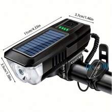 Bicycle Night Light, Solar Rechargeable Dual-Use Horn, Bright Flashlight, Safety Riding Front Light For Adults And Children - USB Solar Dual-use Rechargeable Lamp - View 11