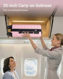 20 Inch 24 Inch 28 Inch Luggage Suitcase Carry On Cabin ABS Spinner Wheels Password Lock Lightweight 3 Piece Set Small Medium Large Holiday Travel - Pink - View 4