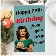 1pc Creative Funny Humor Birthday Greeting Card With Envelope, High-Quality Thick Paper Birthday Card, Novel Prank Design, Suitable For Women, Best Friends, Sisters, Girlfriends Birthday Party Celebration At 29, 30, 40, 50, 60, 70 Years Old, Friendship Commemorative Card, Gift Packaging Card, Party Decoration Card, Daily Blessing Card, Birthday Surprise Gift Stationery - Multicolor - View 8