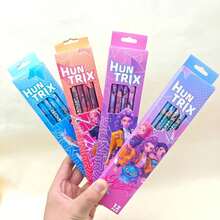 Hộp 12 bút chì 2B chất lượng cao chủ đề thần tượng K-Pop, bộ văn phòng phẩm hoạt hình, món quà hoàn hảo cho các buổi gặp gỡ người hâm mộ (mẫu ngẫu nhiên) - Nhiều màu - Xem 5