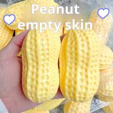 Juguete antiestrés grande y suave con pinza de maní, bola hueca de TPR de rebote lento, juguete de fidget realista de queso - Multicolor - Ver 3