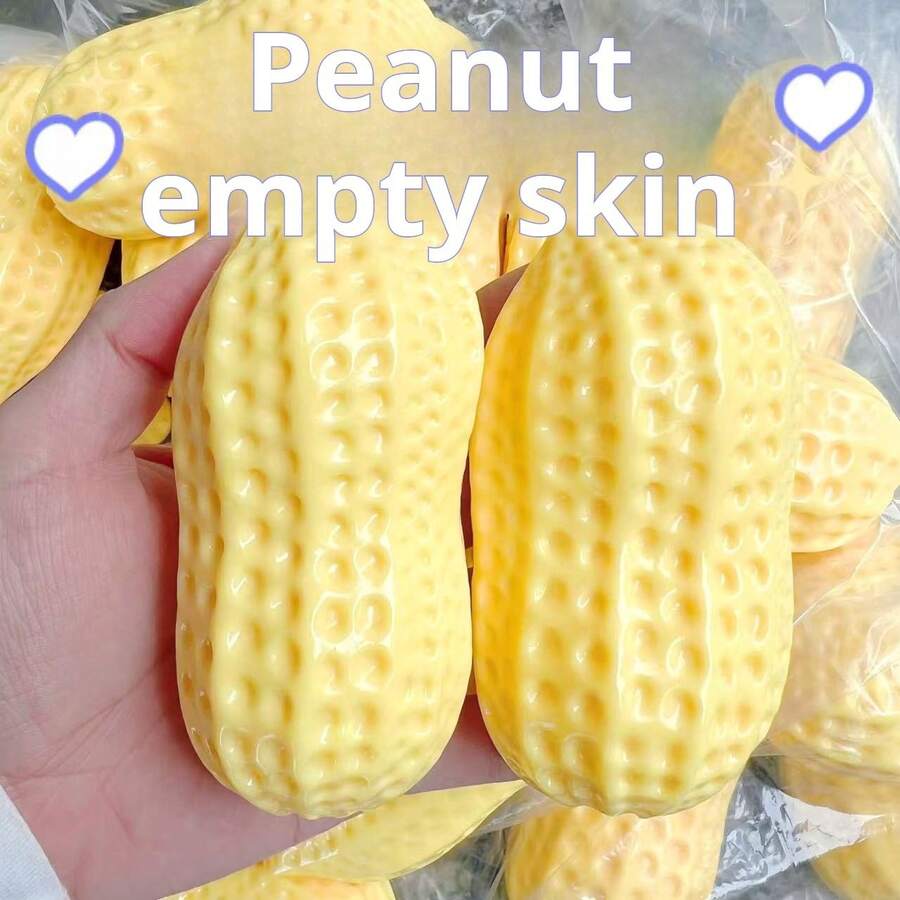 大型柔软粘性花生夹 TPR 空心球减压玩具，逼真食物奶酪慢回弹指尖玩具