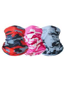 1pc/2pcs Unisex Balaclava Face Mask, Solid Color/Camouflage, Suitable For Outdoor Activities Like Hiking, Fishing, Sun Protection - Multicolor - View 16