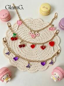 1pc Cherry/Butterfly/Sakura Purse Chain, Suitable For Handbag Strap Extension, Wallet Short Chain Replacement - Multicolor - View 8