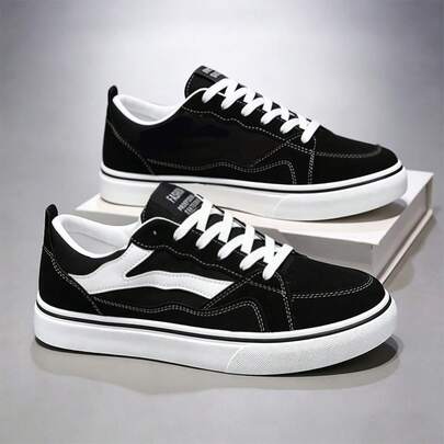 1 Pair Casual Canvas Sneakers Suitable For Men, Outdoor Leisure Skateboard Shoes, Fashion Casual Shoes