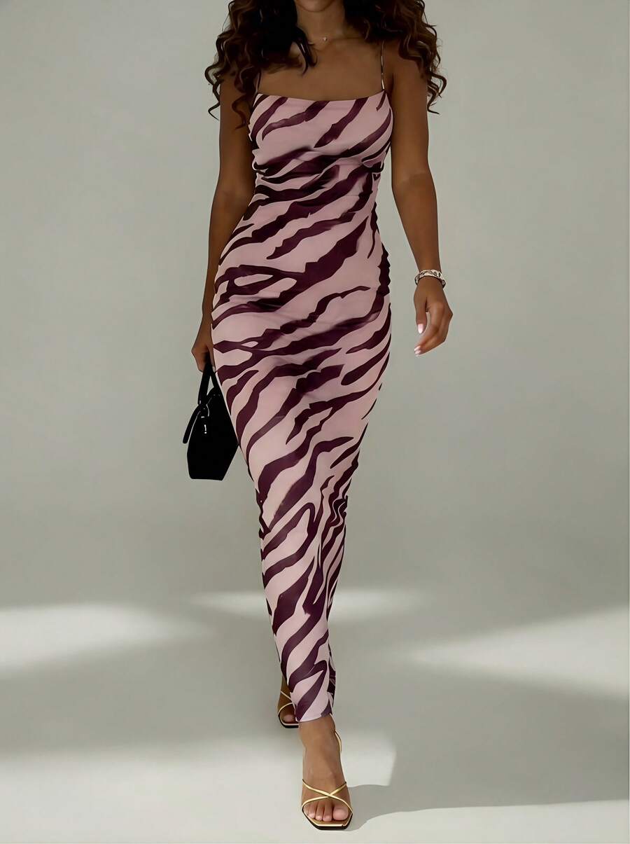 Soulscape Vacation Dress & Animal Print Dress | 2026 Women's Zebra Print Bodycon Slip Dress | Spaghetti Strap, Slim Fit Mini | For Beach Holiday, Pool Party & Summer Getaways | Style Statement Piece - Cinnamoninspiration - View 1