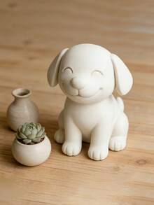3D列印可愛療癒小狗雕像，可愛動物小雕像，減壓現代家居裝飾雕塑飾品，適用於汽車桌面客廳辦公室書架，送給愛狗人士的禮物，生日聖誕禮物 - 多色 - 查看 3