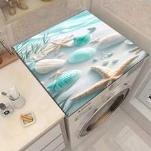 1pc Summer Shell & Beach Pattern Non-Slip Laundry Room Mat, Suitable For Home Washer/Dryer, Kitchen Drainer Mat, Drying Mat, Decorative Appliance Cover For Washer And Dryer Top, Kitchen, Dining Table Decor, Great Gift For Friends - Beach Seashells - View 2