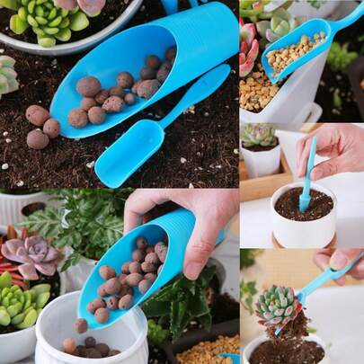 Bộ 4 dụng cụ trồng cây mọng nước, bộ dụng cụ chăm sóc cây mini bằng nhựa màu hồng, xanh dương và xanh lá cây, dụng cụ trồng cây nhỏ gọn dùng trong nhà và ngoài trời, 1 bộ, cao 6,1 inch, đế rộng 1,77 inch.