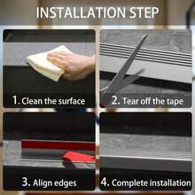 1pc Self-Adhesive L-Shaped Anti-Slip Stair Tread - No Glue Needed, PVC Rubber Edge Protection, With 7-Shape Edging Design, Suitable For Indoor/Outdoor Anti-Slip Rubber Edge Guard - A - View 10