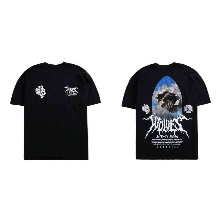 Darcsport T-Shirt 2026 American Style Hip-Hop Loose Skull Print Fitness Sports Short-Sleeve T-Shirt - T260104 Màu đen - Xem 1