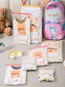 5/10pcs Transparent Zipper Storage Bags, DIY Craft Packaging Bags, Plastic Bags To Keep Clothes Clean, Transparent Plastic Garment Bags For Packaging T-Shirts, Clothes, Documents, Reusable Sealed Plastic Bags - Multicolor - View 3