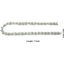 Cadena de Diamantes de Imitacion de Cristal, Aplique de Adorno Flor Hoja de 1 Yarda, Parche de Cadena con Cuentas para Decoracion de Vestidos de Boda, Fiestas, Adorno Traje Nupcial (Champán) - Verde - Ver 3