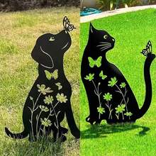 1pc Decorative Garden Stake, Creative Metal Cute Cat Dog Decor, Home & Living, Outdoor & Garden, Yard & Garden Decor, Suitable For Outdoor Activities, Family Events, Birthday Parties, Weddings, Banquets, Parties, Etc. Available In 1pc And 2pcs (A+B) With Multiple Styles To Choose From. - Garden Decoration Stakes In Various Styles - View 4