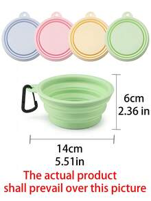 2pcs Foldable Pet Bowls, Suitable For Travel, Camping, Walking Pets, Can Be Used As Cat/Dog Water Bowl And Food Bowl, Odorless, With Carabiner, Also Can Be Used As Cup Or Camping Bowl - Multicolor - View 12