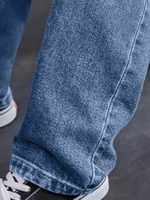 Tween Boys Straight Leg Casual Jeans, 2025 New Autumn Collection - Medium Wash - View 5