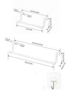 Stainless Steel Single Bar Towel Rack, Suitable For Kitchen And Bathroom, No Drilling Required, Towel Hanging Rod, Cabinet Door Hook - Multicolor - View 20