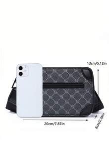 1 件男女通用休闲斜挎包，时尚撞色翻盖设计，宽肩带，适合商务、通勤、上学、旅行，是送给家人、朋友、爱人、父亲节的绝佳礼物 - 彩色 - 查看 6