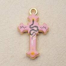 1 Bộ phụ kiện trang sức DIY phong cách Boho Art, gồm các chi tiết men hình trái tim/thập giá/mặt trăng/bướm/bàn tay Hamsa, kiểu dáng retro nữ tính, đa năng. - Nhiều kiểu dáng - Xem 8