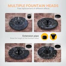 Antique Polyresin Bird Bath & Outdoor Fountain, 28 Inch Solar Powered Water Fountain, 4 Spray Patterns, Lightweight Weather Resistant Garden Stuff & Gardening Supplies, Outdoor Garden Water Feature For Patio Yard Decor - 銅色 - 查看 6
