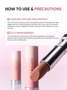 Lipstik Matte Velvet JUDYDOLL, Lipstik Matte Velvet Orange Blossom, Anti Luntur, Tidak Pudar, Hasil Akhir Matte, Makeup dengan Pigmentasi Tinggi - #02 Teh Susu Persik - View 6