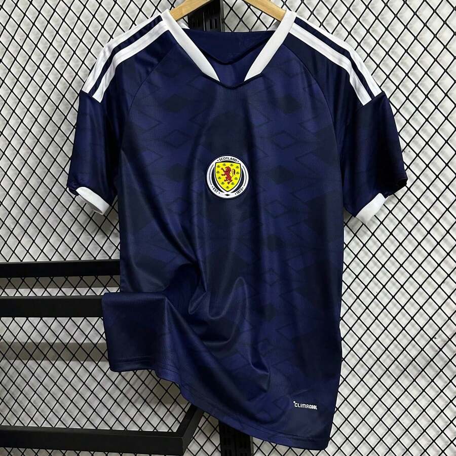 Scotland Style Navy Blue Soccer Jersey, Diamond Pattern, Breathable Lightweight Football Shirt - 預設 - 查看 1