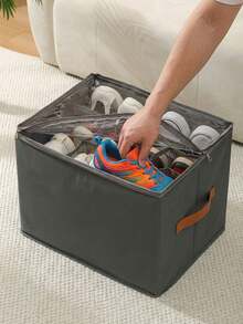 Space-Saving Foldable Shoe Box With Lid With Clear Window Sturdy Dust-Proof Storage Box For Unisex Adults Sleek Foldable Fabric Shoe Storage Box Ideal For Under Bed Shoe Bag Travel Essential Storage Cruise Must Haves Organizer Vacation Essentials College Dorm Room Accesoires Organziers Necessities - Multicolor - View 14
