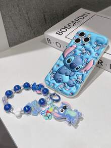 Disney Has Authorized, Phone Case - Chain Set, The Stitch Lilo & Stitch 3D Phone Case Plus A Silicone 3D Stitch Bracelet With Metallic Ring Removable Bracelet, Stitch And Angel Pattern, Compatible With Iphone 17/16/15/14/13/12/11/XS/XR/X Plus Pro Max, A Stylish Cartoon Phone Case, The Perfect Gift Choice, Phone Protection, Durable Phone Cover, Great Gift For Friends And Family - 白色款式B - 查看 6