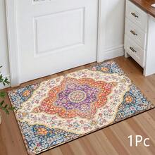 2D Retro Bohemian Style Printed Pattern Rug, Soft Floor Mat For Entryway, Porch, Indoor Use - Washable Carpet For Living Room, Bathroom, Bedroom, Game Room, Laundry Room, Dorm Decor - Multicolor - View 7