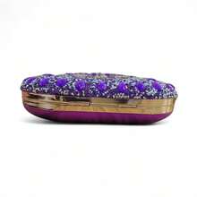 Clutch Bag Party Crystal Stones Weddings Bridesmaids - 紫色 - 查看 6