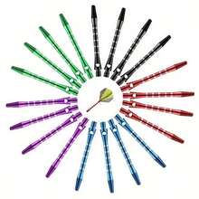 2BA Varillas de dardos de colores, 5 piezas de aleación de aluminio con aletas de dardos - Anillos de goma, adecuados para reuniones y entretenimiento de vacaciones - Multicolor - Ver 5