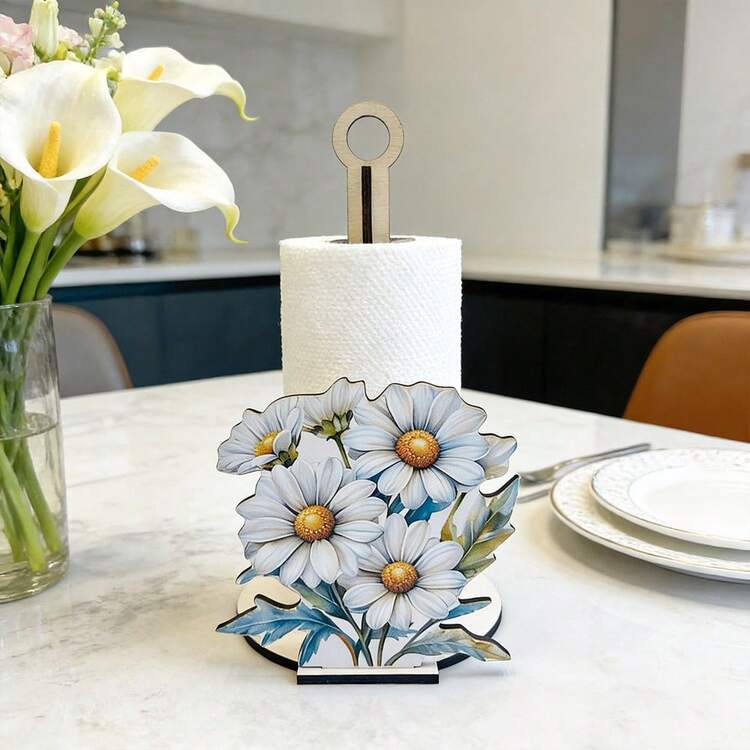 Hộp đựng khăn giấy để bàn bằng gỗ họa tiết hoa, hoa tulip và hoa cúc cổ điển, thích hợp cho tủ bếp/phòng khách, trang trí nhà theo phong cách Boho. - Nhiều màu - Xem 14
