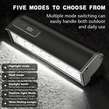 2000 Lumen Aluminum Bicycle Headlight, USB-C Rechargeable LED Bike Light With Power Indicator, Super Bright Night Riding Cycling Accessory For Commuters - Black - View 3