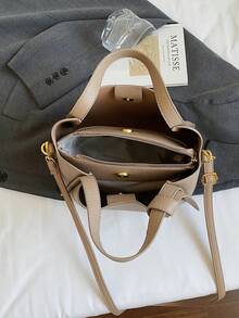 Women's Handbag, Fashion Minimalist Business Commute Khaki Tote Bag, Adjustable Shoulder Strap - Khaki - View 8
