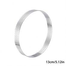 Stainless Steel Round Tart Ring With Holes, Non-Stick Baking Metal Round Cake Mold, Suitable For Cookies And Fruit Tarts, Moisture-Proof Soft Bottom For Even Baking - Multicolor - View 15