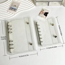 1个A6/A7透明活页夹，贴纸本，FEINIBOOK双扣软皮封面活页夹，PP材质，透明内页替换芯，照片卡片收纳，可用于DIY贴纸本、手账、剪贴簿、计划本、学习用品、办公用品等。 - A - 查看 6